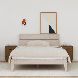 vidaXL Nočné stolíky 2 ks medovo-hnedé 40x34x55 cm borovicový masív