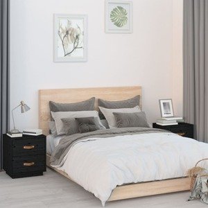 vidaXL Nočné stolíky 2 ks čierne 40x34x45 cm masívne borovicové drevo
