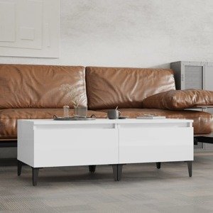 vidaXL Bočné stolíky 2 ks vysoký lesk biele 50x46x35 cm spracov. drevo