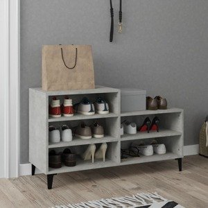 vidaXL Botník betónovo sivý 102x36x60 cm spracované drevo