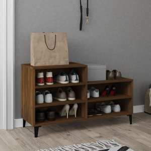 vidaXL Botník hnedý dub 102x36x60 cm spracované drevo