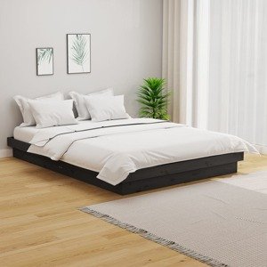 vidaXL Posteľný rám sivý masívne drevo 135x190 cm 4FT6 dvojlôžko