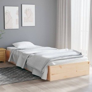 vidaXL Posteľný rám masívne drevo 75x190 cm 2FT6 malé jednolôžko