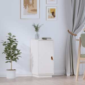 vidaXL Komoda biela 34x40x75 cm borovicový masív