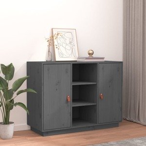 vidaXL Komoda sivá 100x40x75 cm borovicový masív