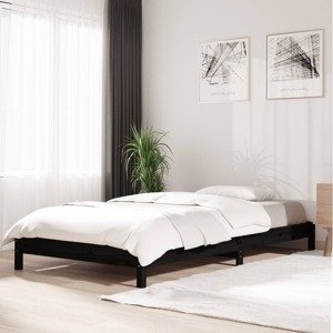 vidaXL Stohovateľná posteľ čierna 80x200 cm borovicový masív