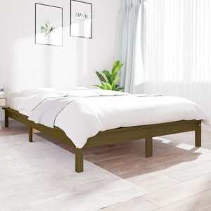 vidaXL Posteľný rám medovo-hnedý masívne drevo 150x200cm 5FT King Size
