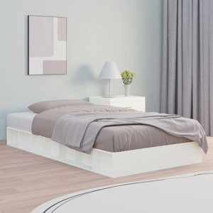 vidaXL Posteľný rám biely 90x200 cm masívne drevo
