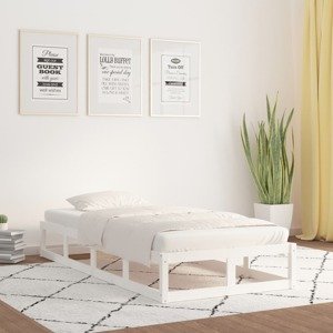 vidaXL Posteľný rám biely 100x200 cm masívne drevo