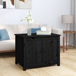 vidaXL Konferenčný stolík čierny 71x49x55 cm borovicový masív
