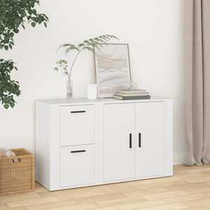 vidaXL Komoda biela 100x33x59,5 cm spracované drevo