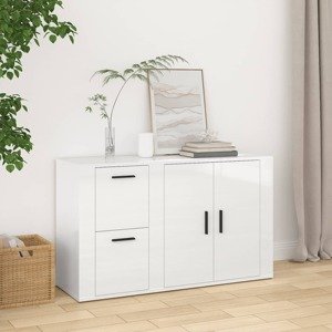 vidaXL Komoda lesklá biela 100x33x59,5 cm spracované drevo