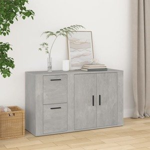 vidaXL Komoda betónovosivá 100x33x59,5 cm spracované drevo