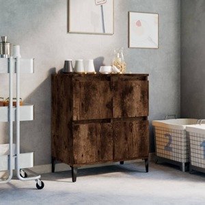 vidaXL Komoda dymový dub 60x35x70 cm spracované drevo