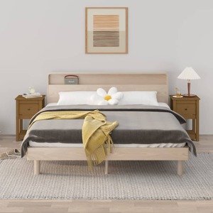 vidaXL Nočné stolíky 2 ks medovohnedé 40x35x61,5 cm borovicový masív