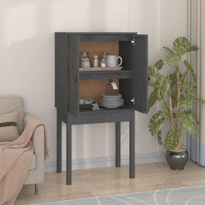 vidaXL Vysoká skrinka sivá 60x40x120 cm masívna borovica