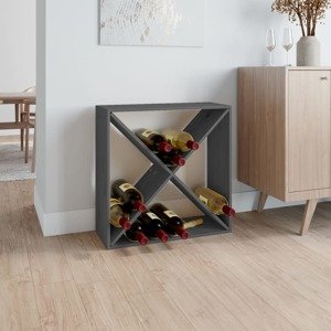 VidaXL Skrinka na víno sivá 62x25x62 cm masívna borovica