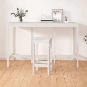 vidaXL Barový stolík biely 180x80x110 cm borovicový masív