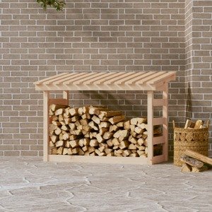 vidaXL Stojan na palivové drevo 108x64,5x78 cm masívna borovica