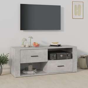 vidaXL TV skrinka betónová sivá 100x35x40 cm spracované drevo