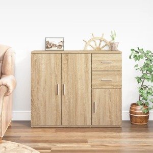 vidaXL Komoda dub sonoma 91x29,5x75 cm spracované drevo