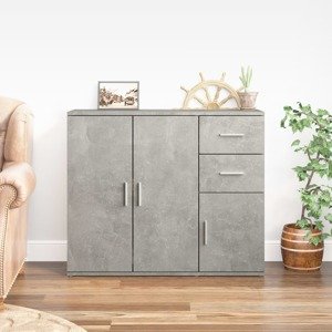 vidaXL Komoda betónovo sivá 91x29,5x75 cm spracované drevo