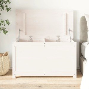 vidaXL Úložný box biely 80x40x45,5 cm masívna borovica