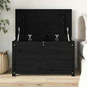 vidaXL Úložný box čierny 80x40x45,5 cm masívna borovica