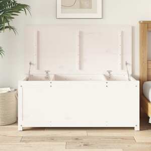 vidaXL Úložný box biely 110x50x45,5 cm masívna borovica
