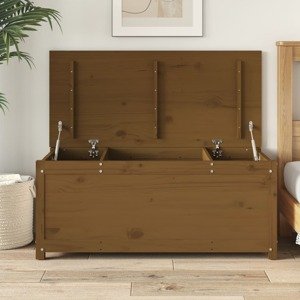vidaXL Úložný box medovo-hnedý 110x50x45,5 cm masívna borovica