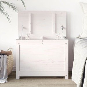 vidaXL Úložný box biely 60x32x45,5 cm masívna borovica