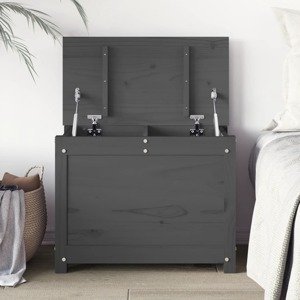 vidaXL Úložný box sivý 60x32x45,5 cm masívna borovica