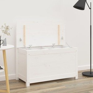 vidaXL Lavička biela 80x41x77 cm masívne borovicové drevo