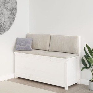 vidaXL Lavička biela 110x41x76,5 cm masívne mangovníkové drevo