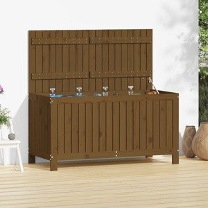 vidaXL Záhradný úložný box medovo-hnedý 121x55x64 cm masívna borovica