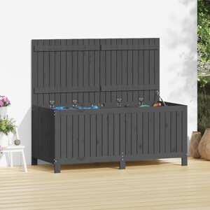 vidaXL Záhradný úložný box sivý 147x68x64 cm masívna borovica