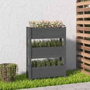 vidaXL Kvetináč sivý 77x25x104,5 cm borovicový masív