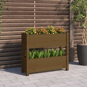 vidaXL Kvetináč medovohnedý 77x25x66 cm borovicový masív