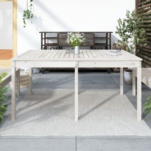 vidaXL Záhradný stolík biely 159,5x82,5x76 cm borovicový masív