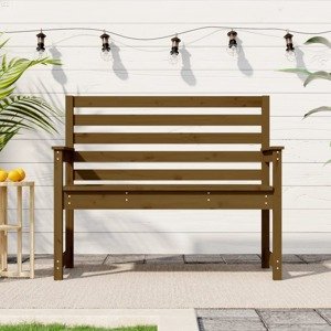 vidaXL Záhradná lavica medovohnedá 109x48x91,5 cm masívna borovica