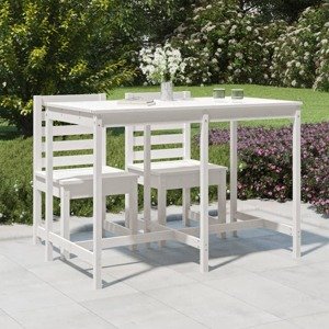 vidaXL Záhradný stolík biely 159,5x82,5x110 cm borovicový masív