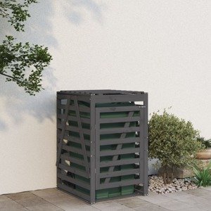 vidaXL Úložný box pre odpadkový kôš sivý 84x90x128,5cm masív. borovica