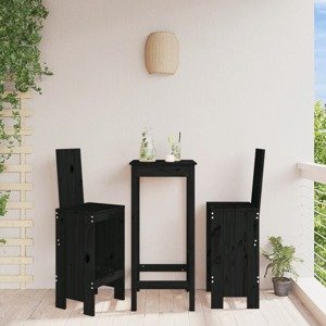 vidaXL Barové stoličky 2 ks čierne 40x42x120 cm borovicový masív