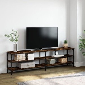 vidaXL TV skrinka dymový dub 180x30x50 cm kompozitné drevo a kov