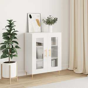 vidaXL Komoda lesklá biela 69,5x34x90 cm spracované drevo