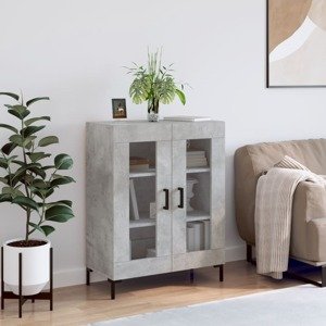 vidaXL Komoda betónovo sivá 69,5x34x90 cm kompozitné drevo