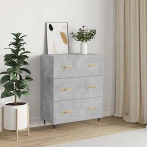 vidaXL Komoda betónovo sivá 69,5x34x90 cm kompozitné drevo