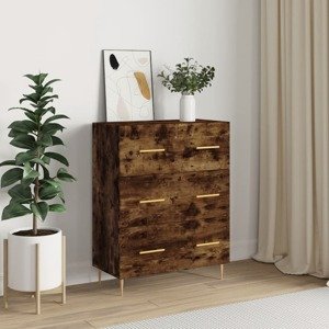 vidaXL Komoda dymový dub 69,5x34x90 cm kompozitné drevo