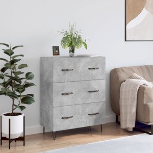 vidaXL Komoda betónovo sivá 69,5x34x90 cm kompozitné drevo