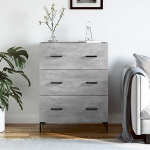 vidaXL Komoda betónovo sivá 69,5x34x90 cm kompozitné drevo